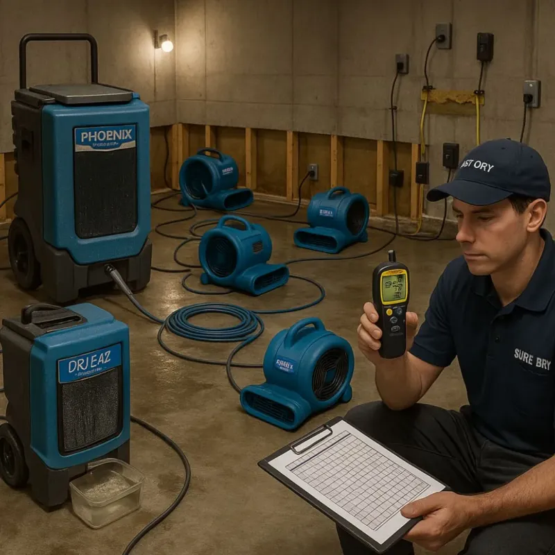 Structural Drying and Dehumidification process in Collinsville, IL